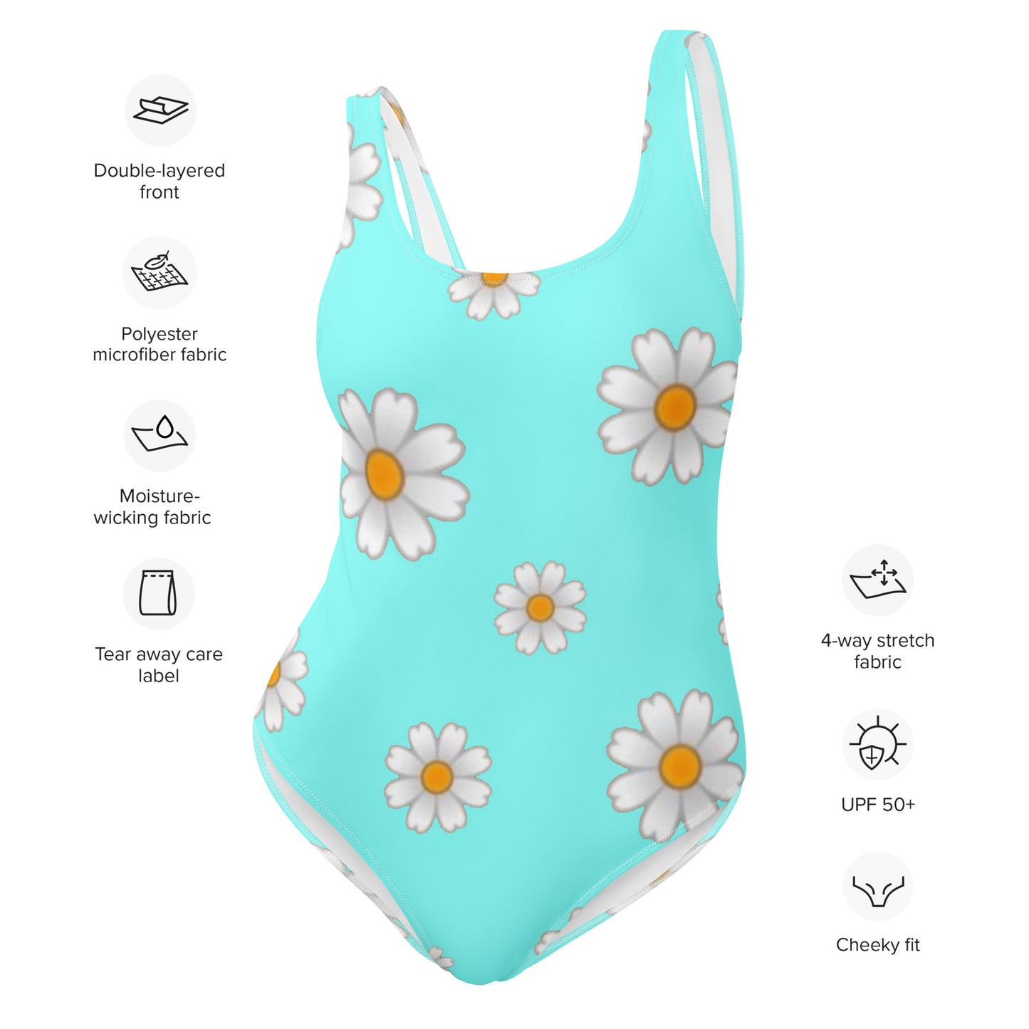 Blue Floral One-Piece Swimsuit