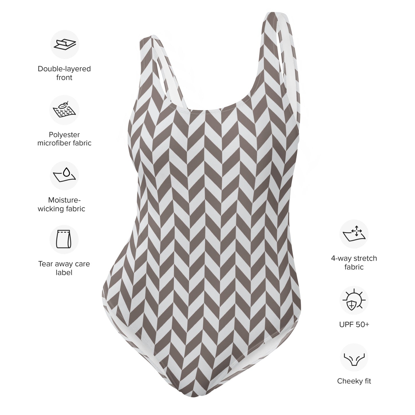Monochrome Pattern One-Piece Swimsuit