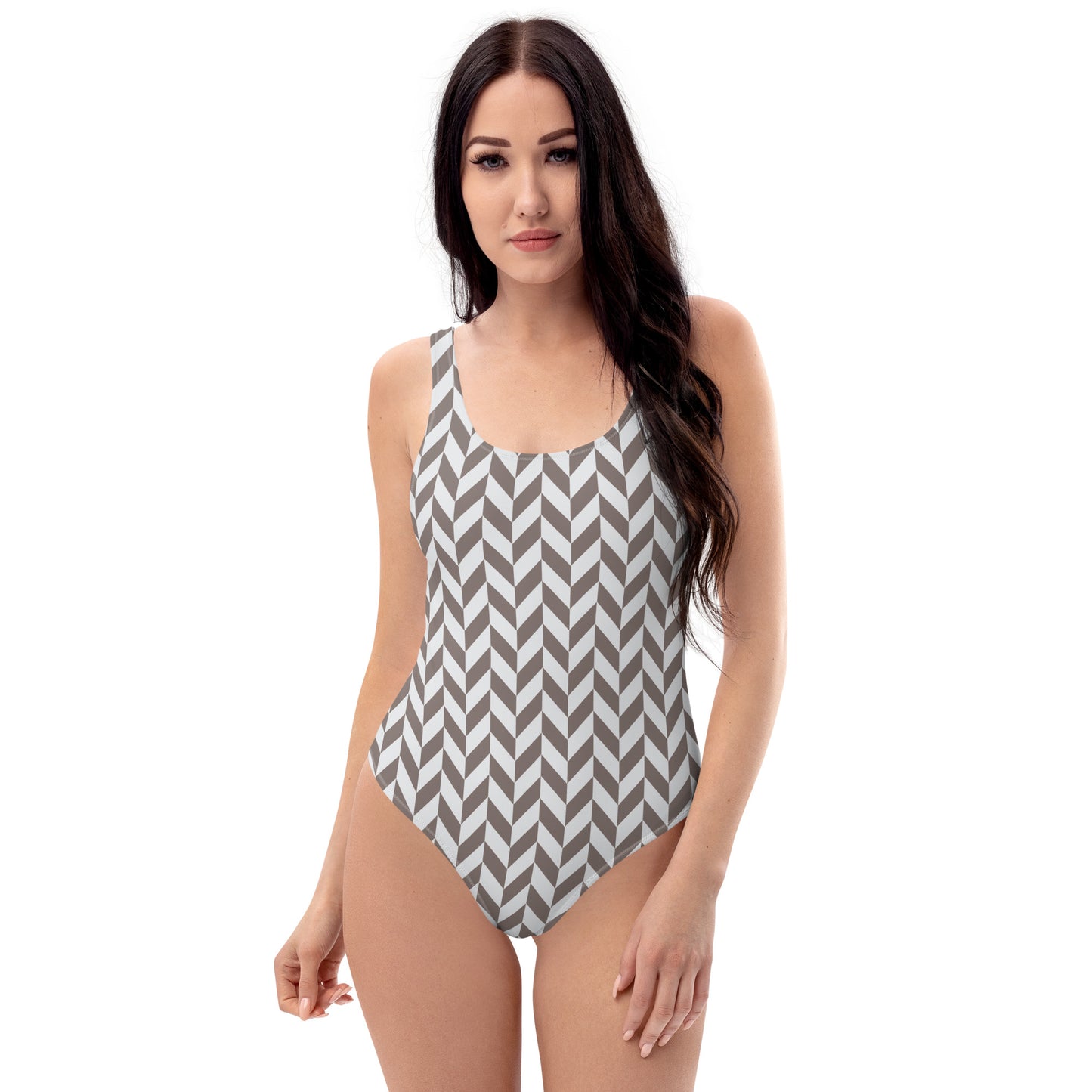 Monochrome Pattern One-Piece Swimsuit