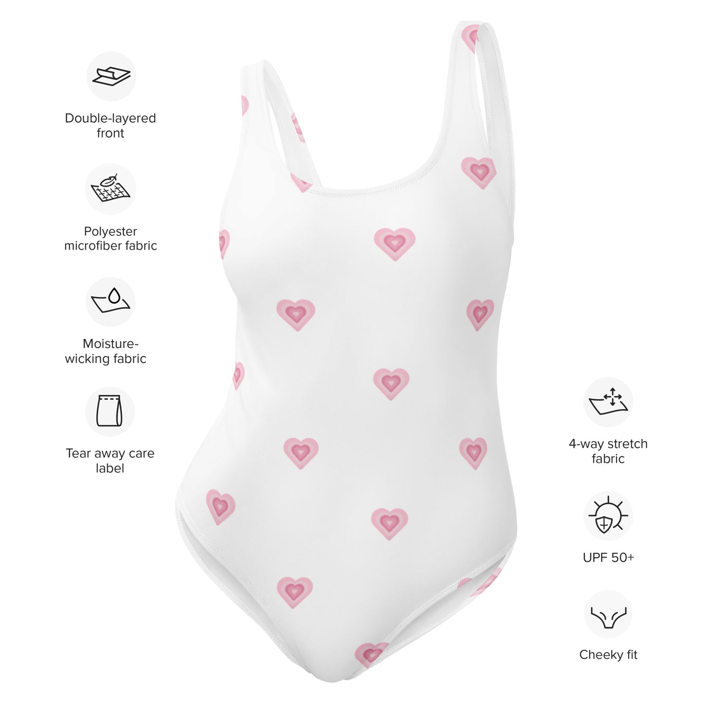 Pink Heart One-Piece Swimsuit