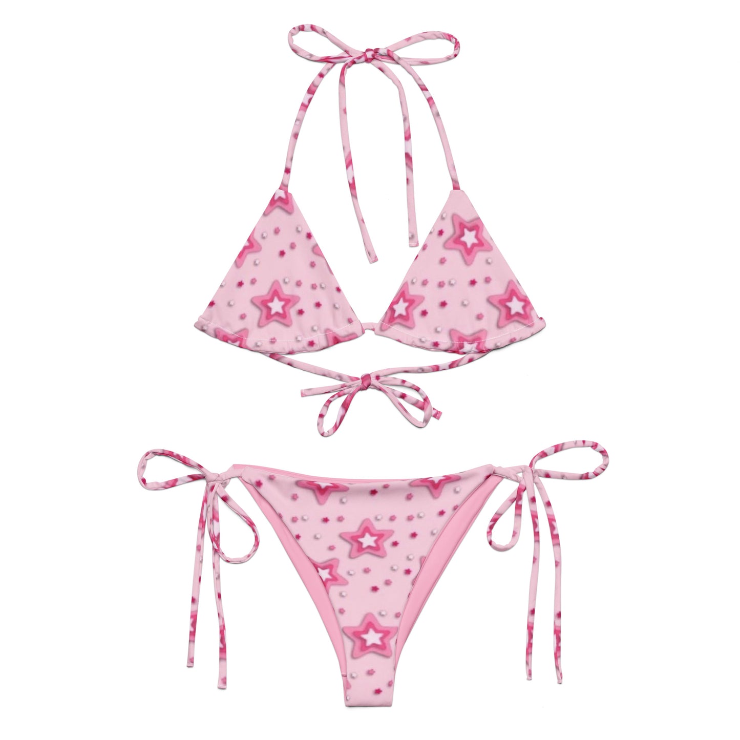 Pink Star String Bikini Set
