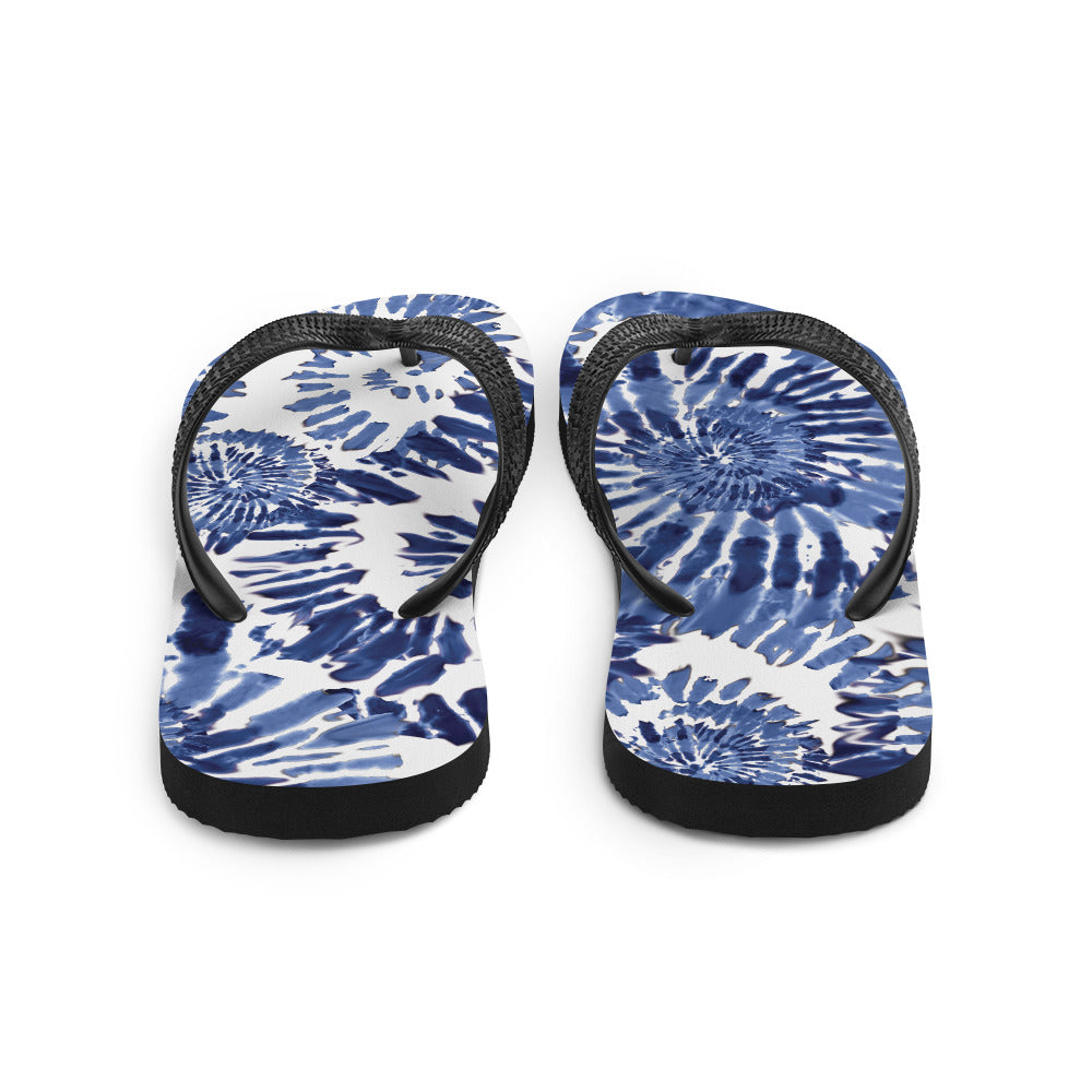 Blue Tie Dye Flip-Flops