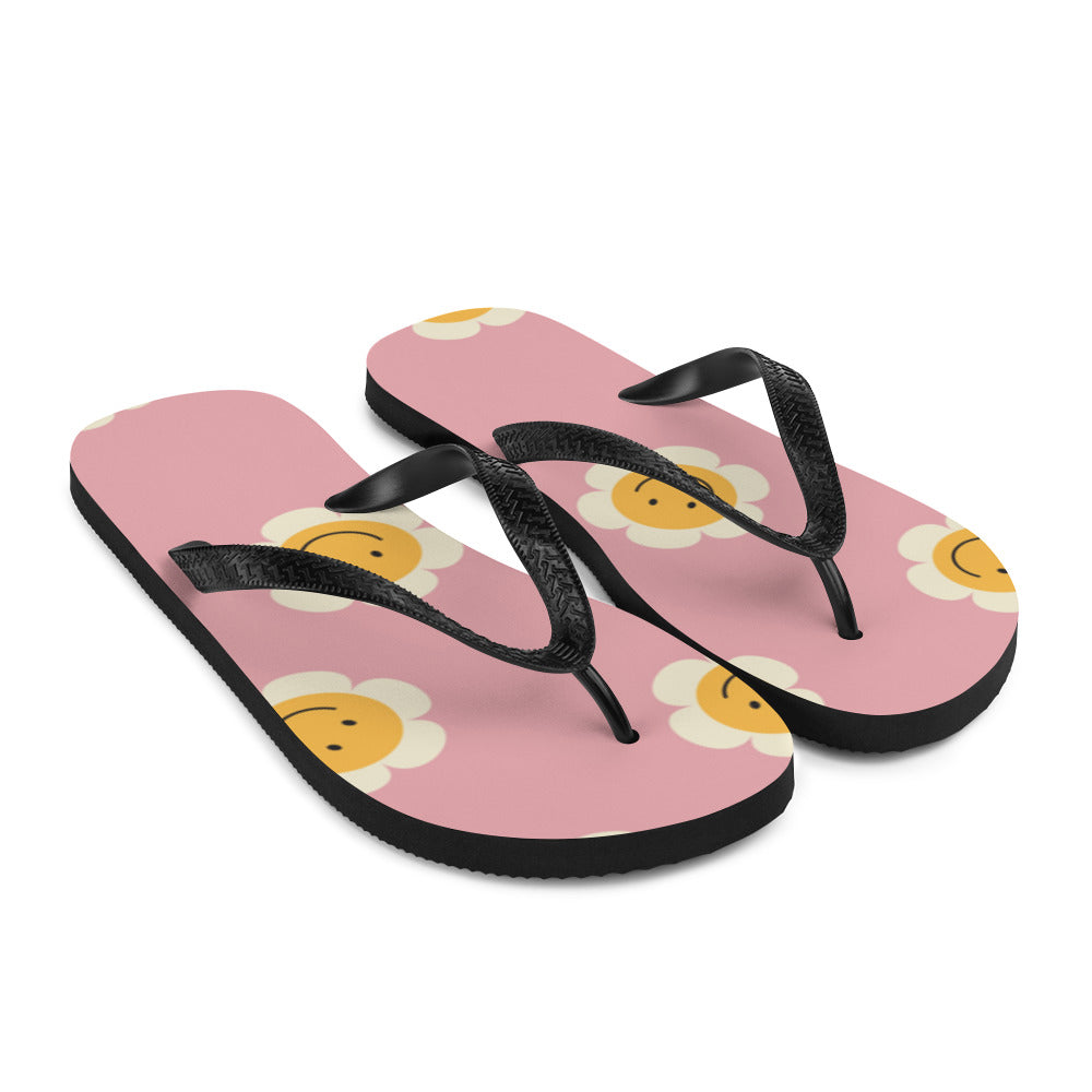 Smiley Face Flower Flip-Flops