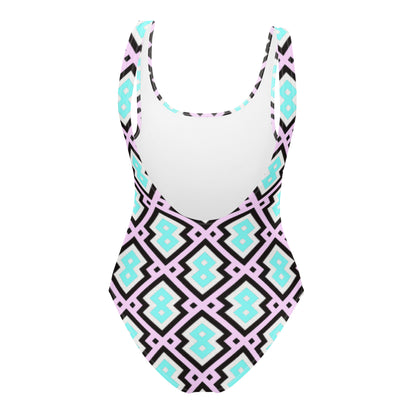 Pink & Blue Diamond Prism One-Piece Swimsuit