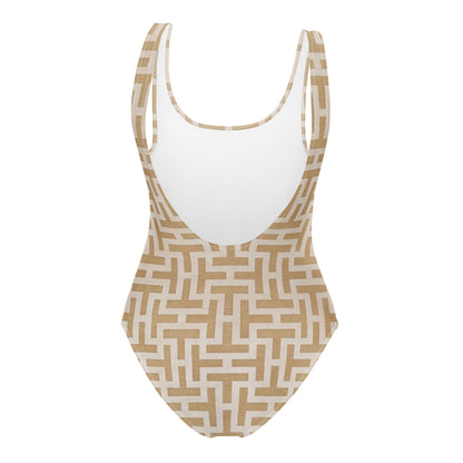 "T" Pattern One-Piece Swimsuit