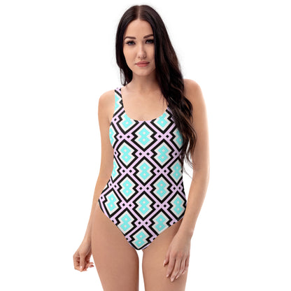 Pink & Blue Diamond Prism One-Piece Swimsuit