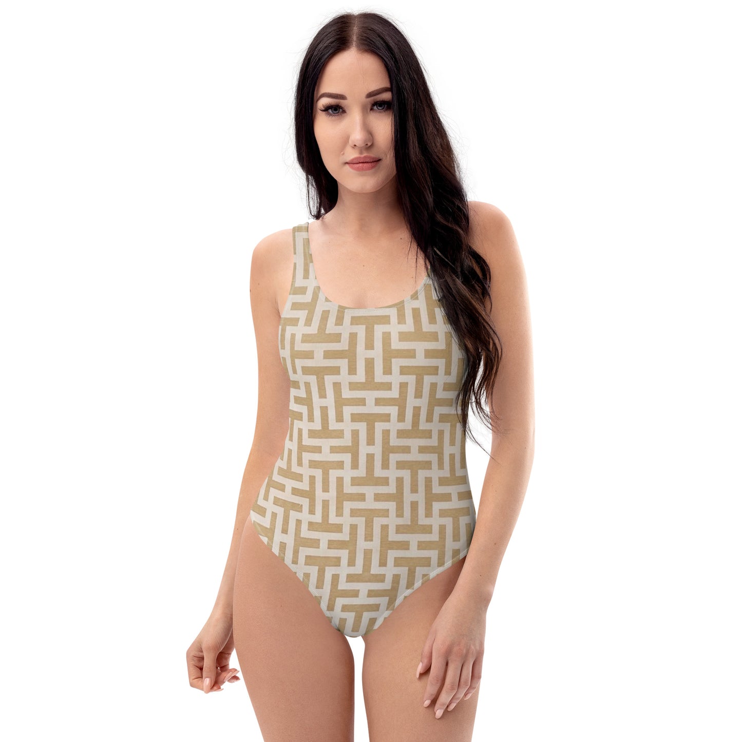 "T" Pattern One-Piece Swimsuit