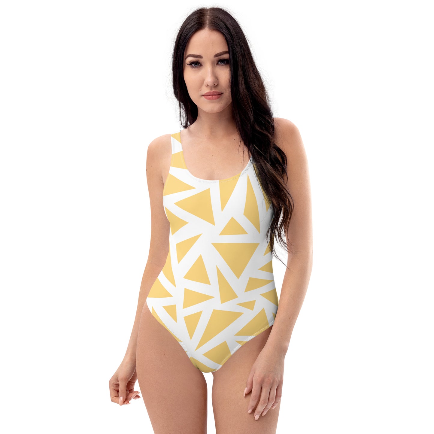 Yellow Triangle One-Piece Swimsuit