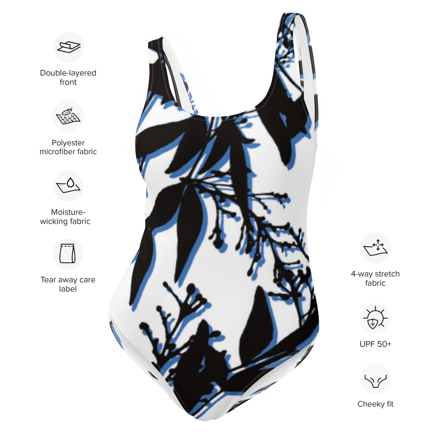 Black Vine One-Piece Swimsuit