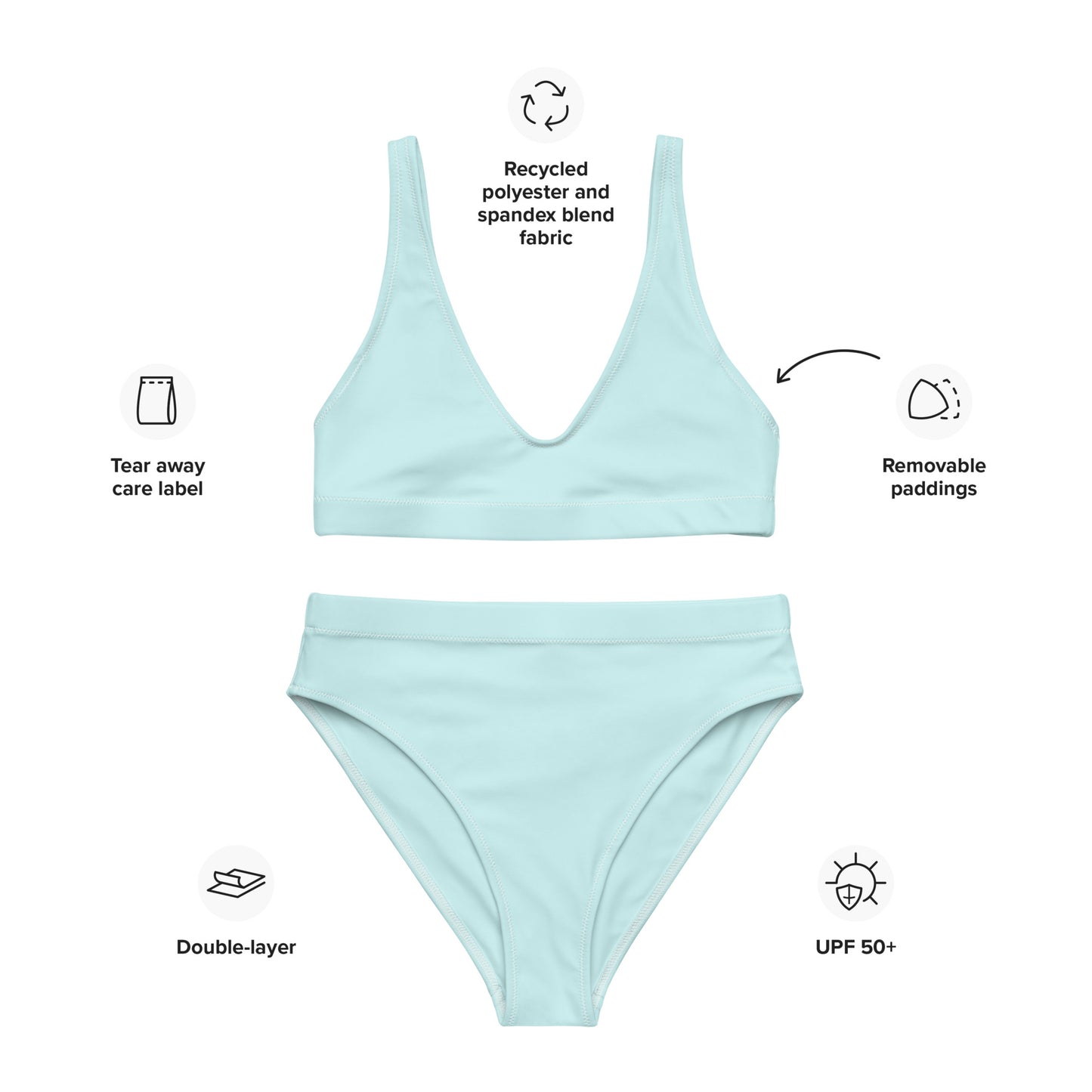 Blue high-waisted bikini