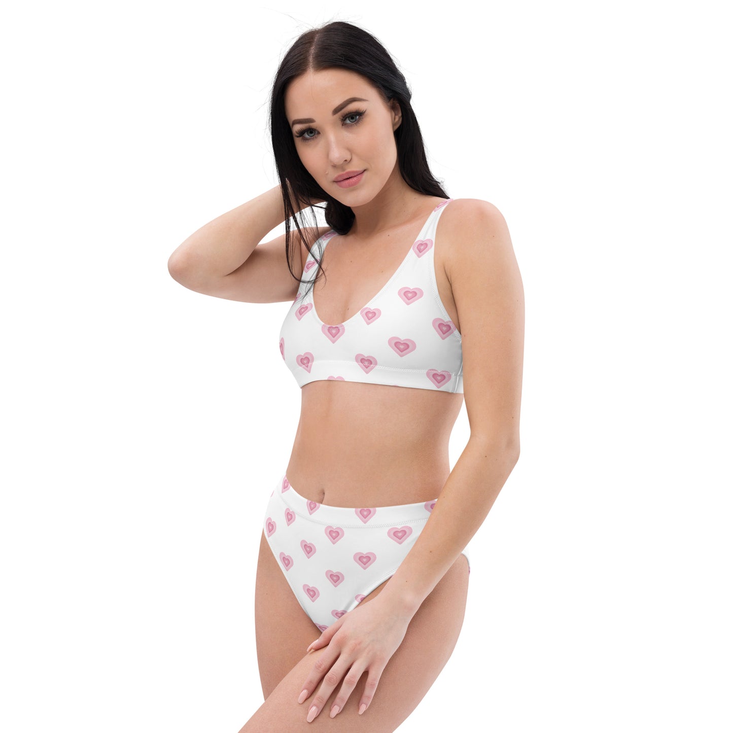 Pink Heart high-waisted bikini