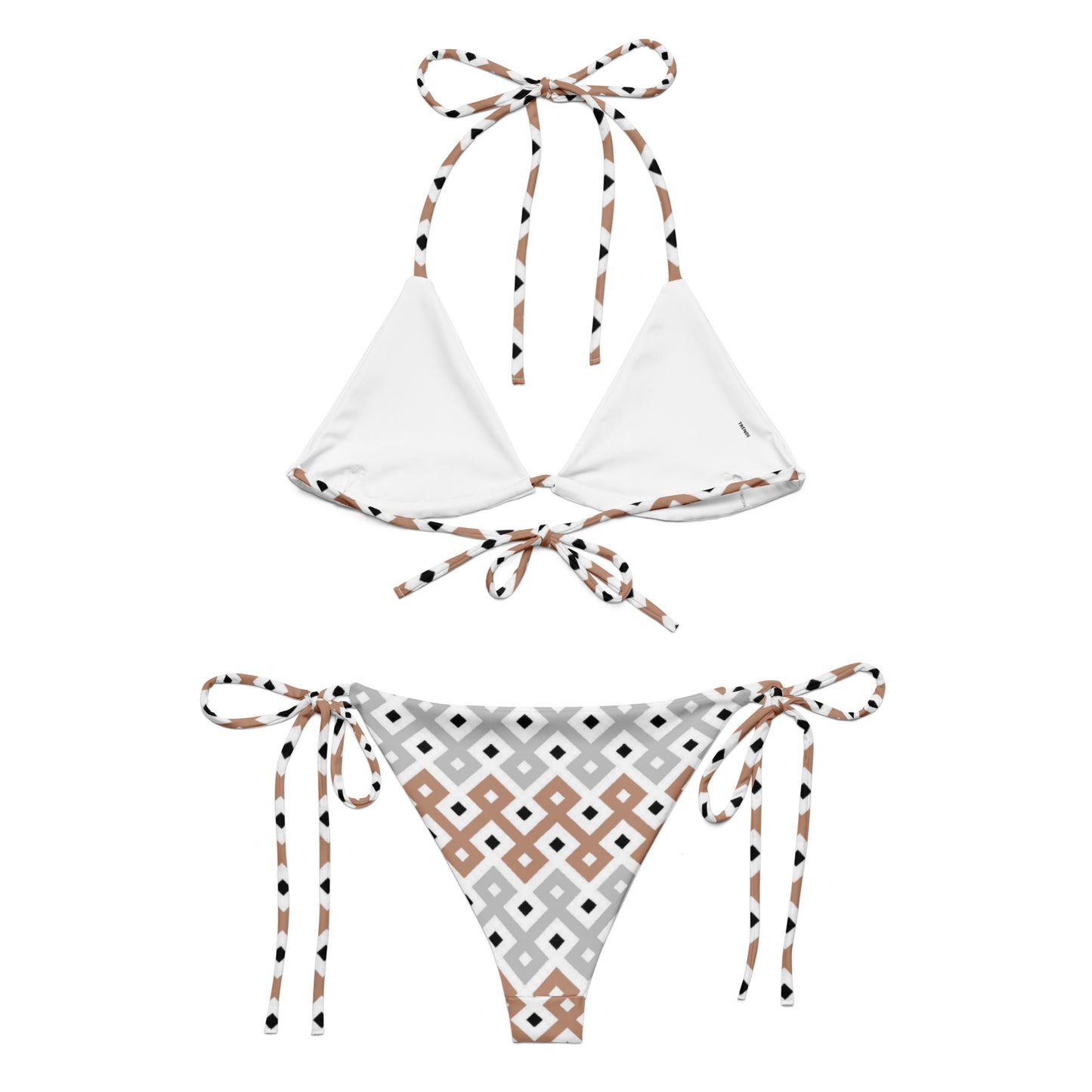 Brown Tribal Print String Bikini