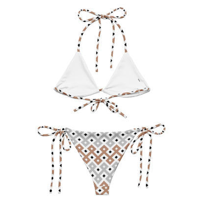 Brown Tribal Print String Bikini