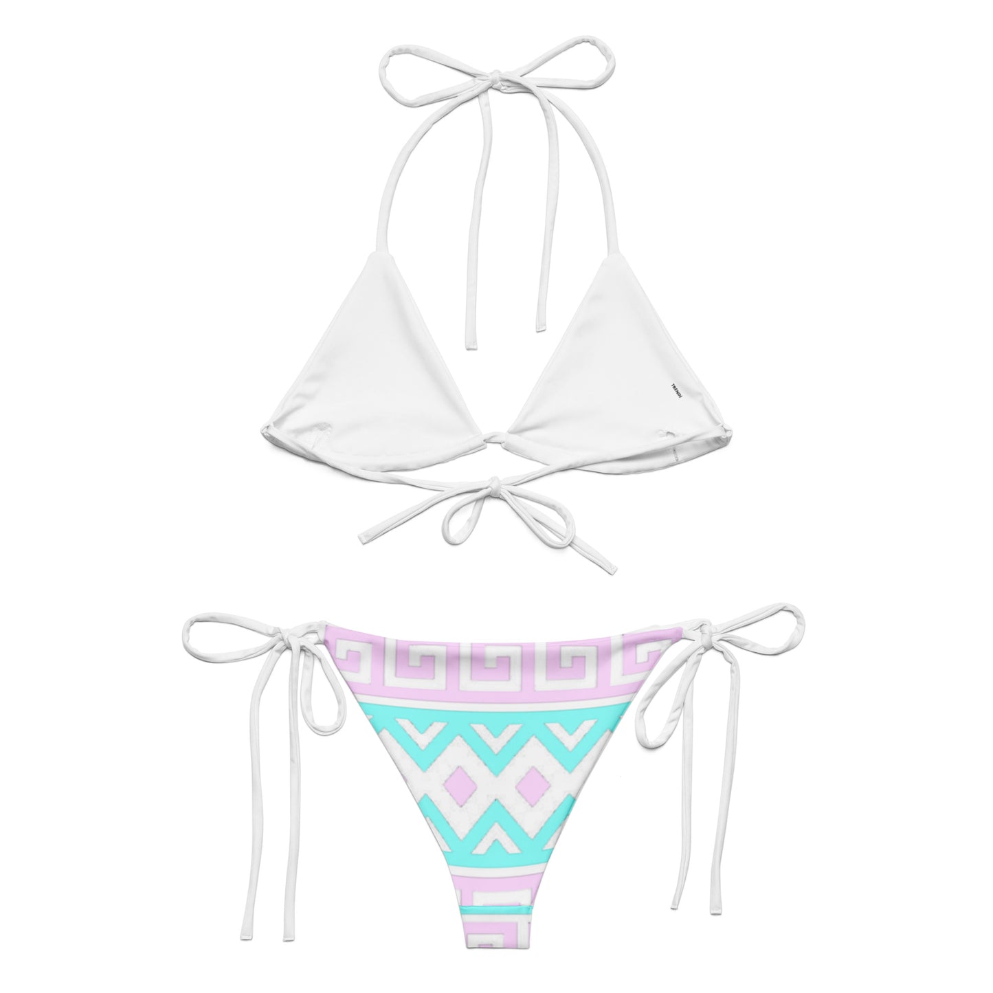 Pink & Blue Aztec String Bikini