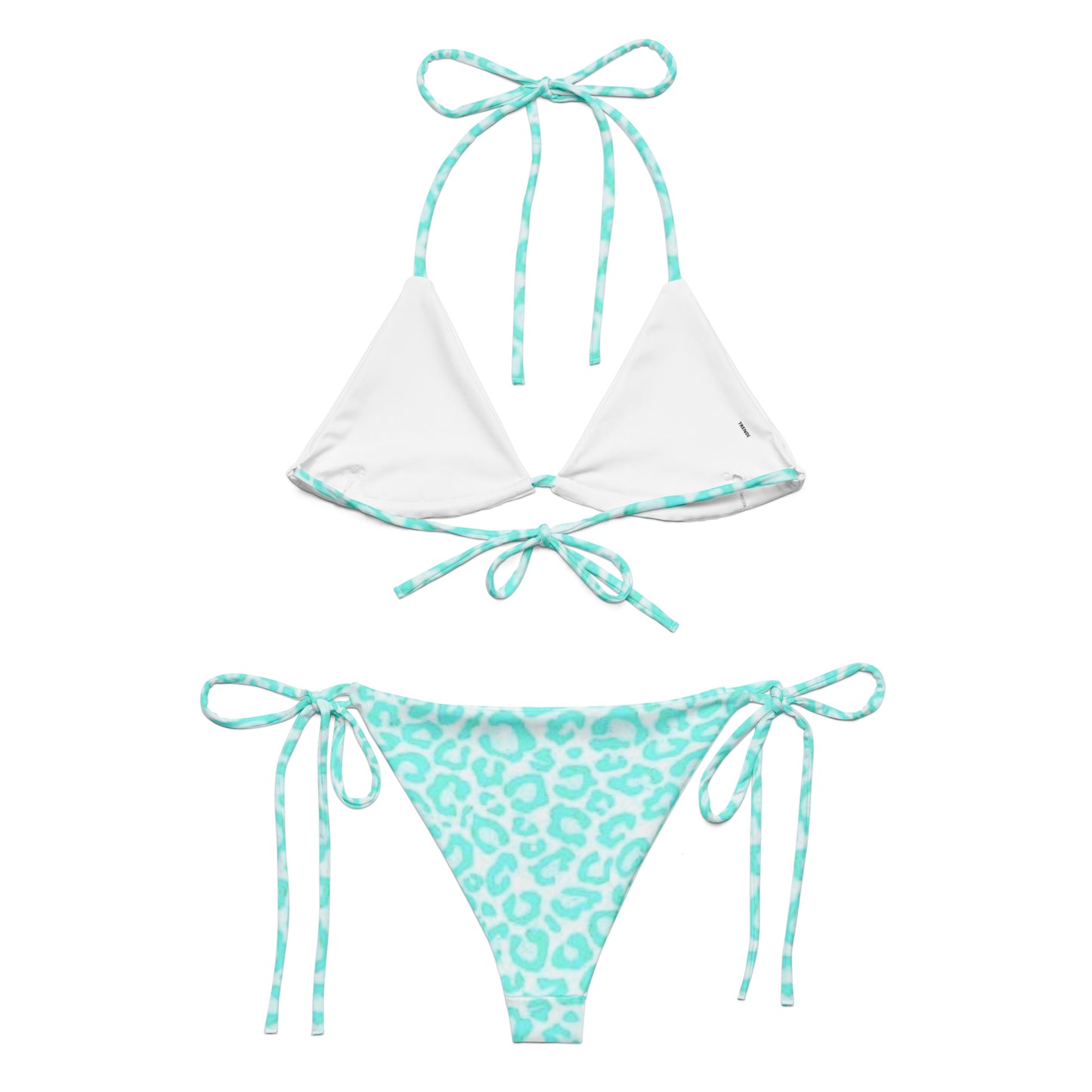 Blue Leopard Print String Bikini