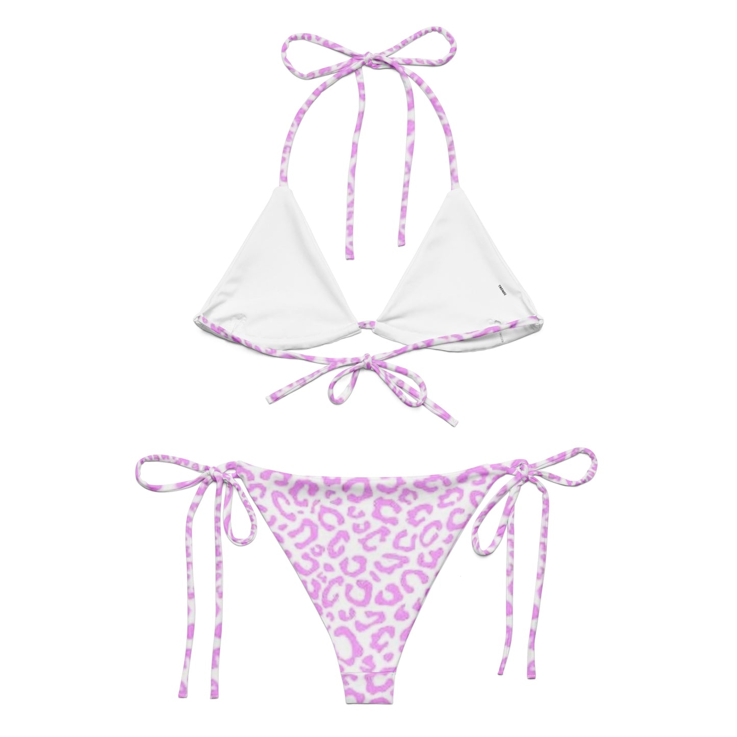 Pink Leopard Print String Bikini