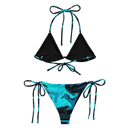 Turquoise Paint String Bikini Set