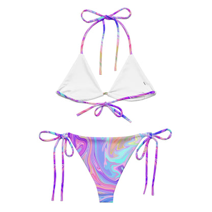 Rainbow Paint Splash String Bikini Set