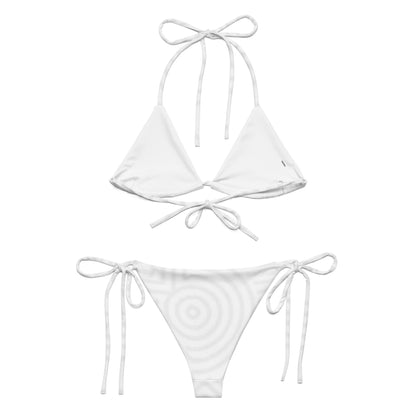 Light Grey Circular Pattern String Bikini Set