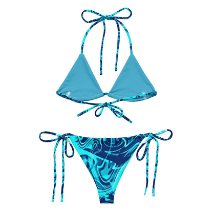 Blue Liquid String Bikini Set