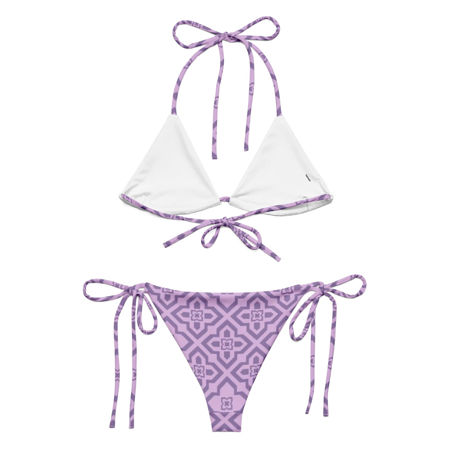 Purple Clover String Bikini Set