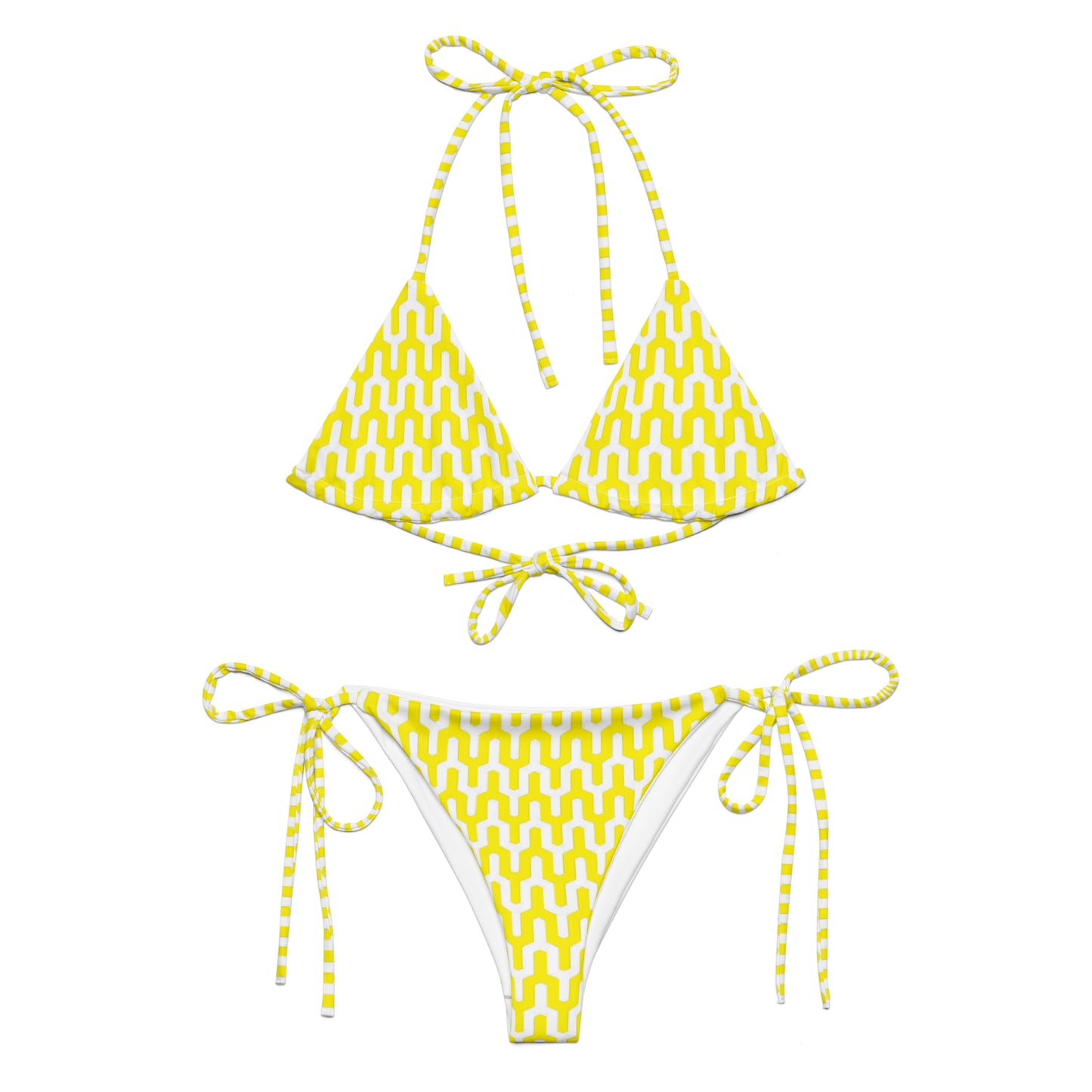Yellow Wavy String Bikini
