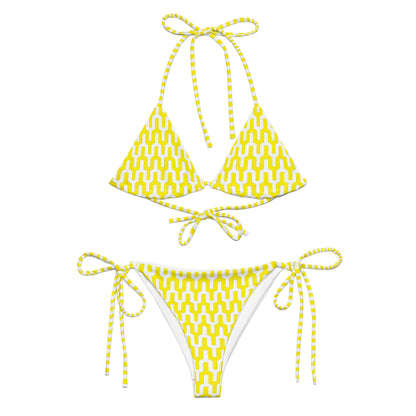 Yellow Wavy String Bikini