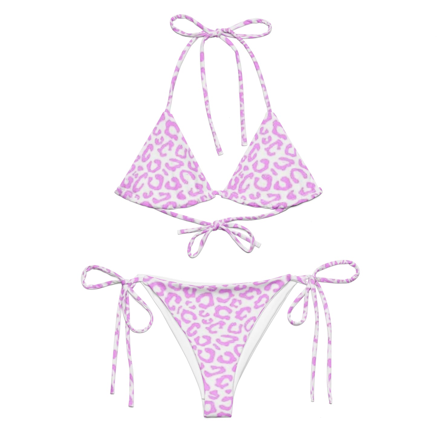 Pink Leopard Print String Bikini