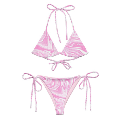 Pink Paint String Bikini Set