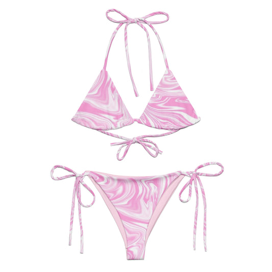 Pink Paint String Bikini Set