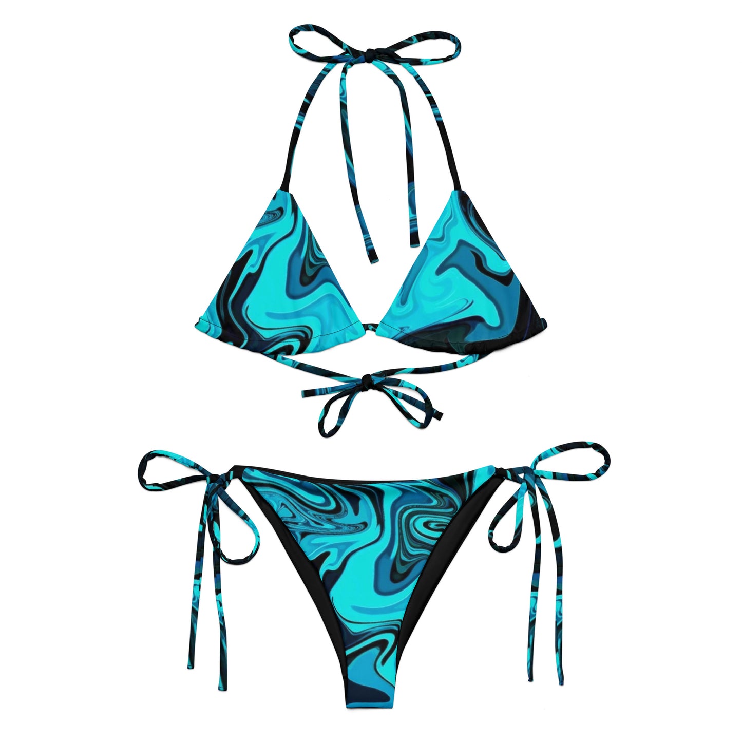 Turquoise Paint String Bikini Set