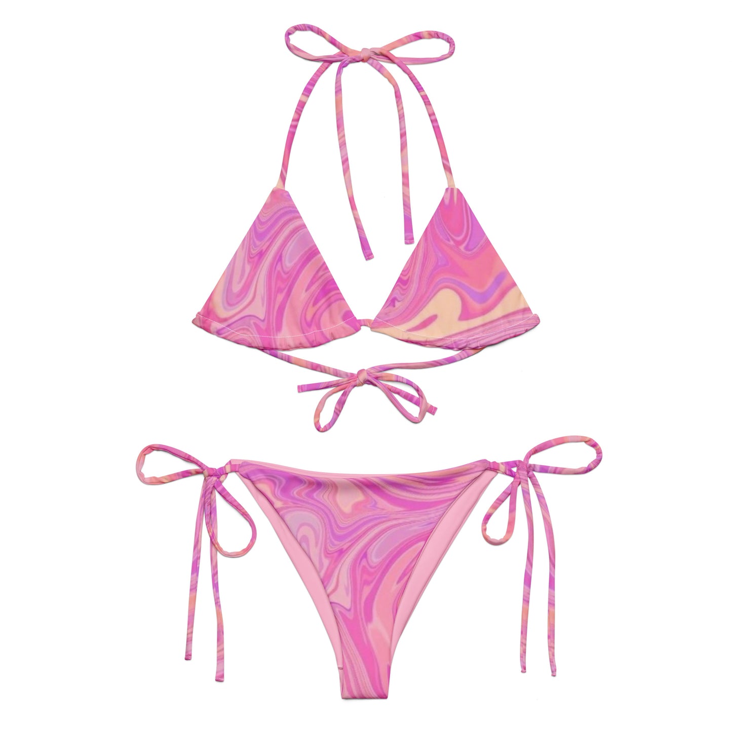 Pink Lava string bikini Set