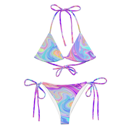Rainbow Paint Splash String Bikini Set