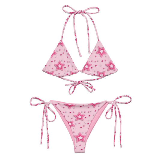 Pink Star String Bikini Set