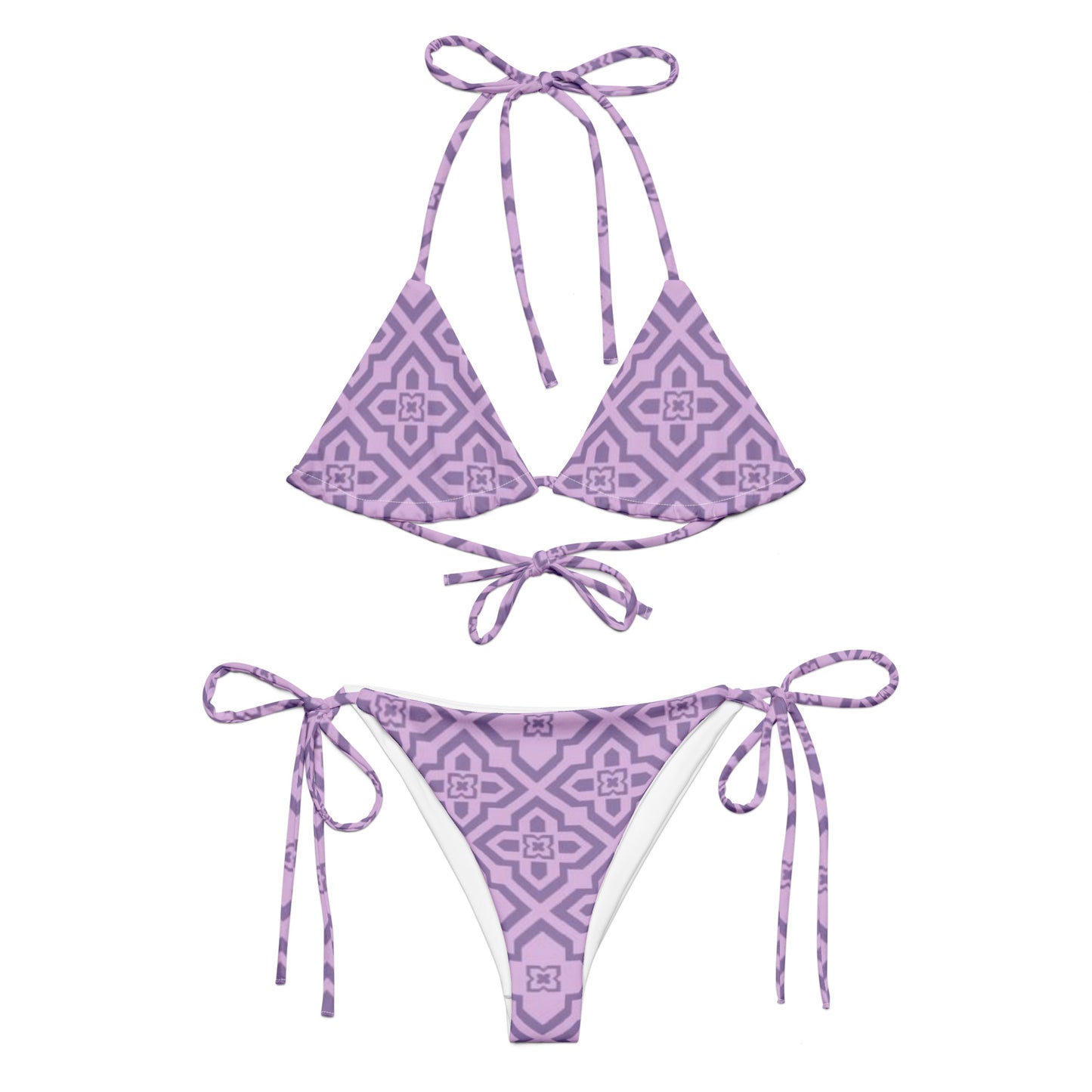 Purple Clover String Bikini Set