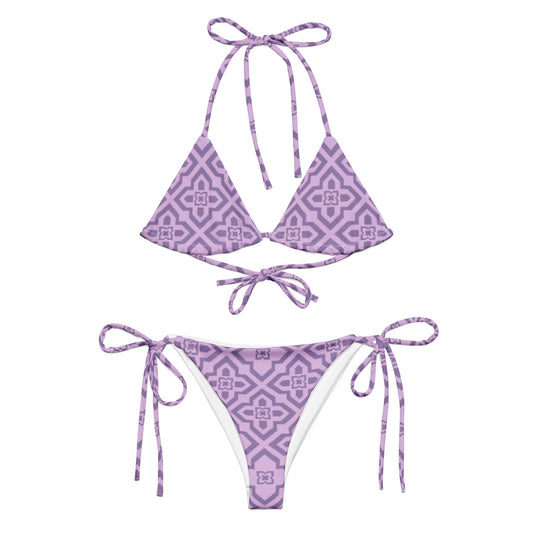 Purple Clover String Bikini Set