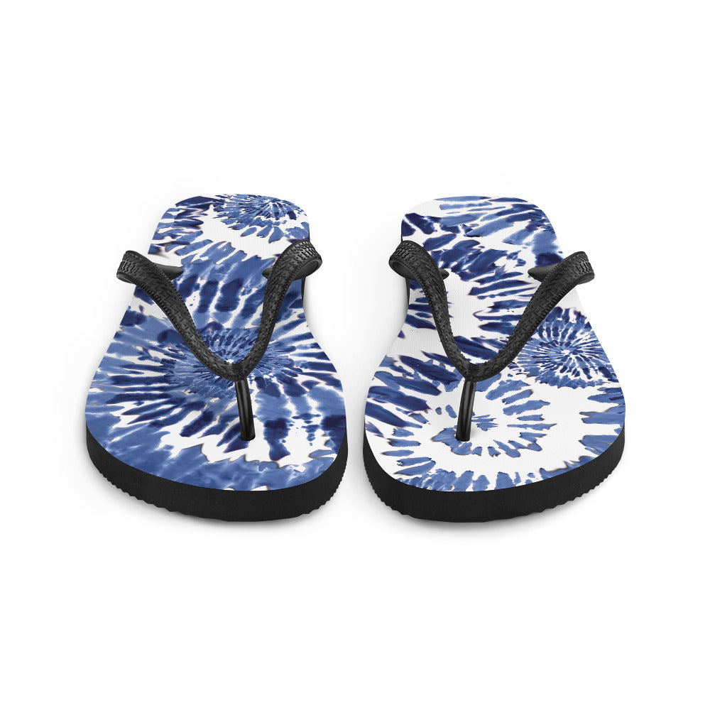 Blue Tie Dye Flip-Flops