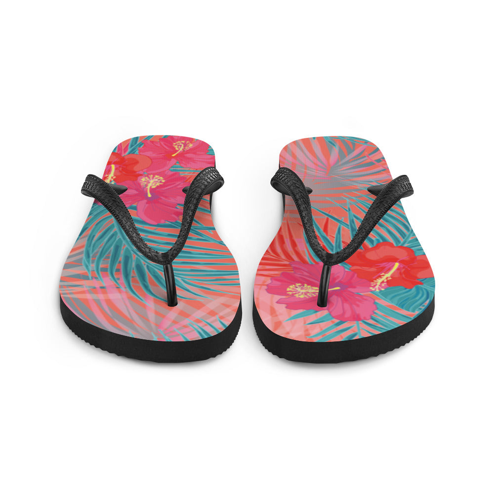 Tropical Floral Flip-Flops